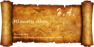 Hlavaty Alex névjegykártya