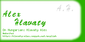 alex hlavaty business card